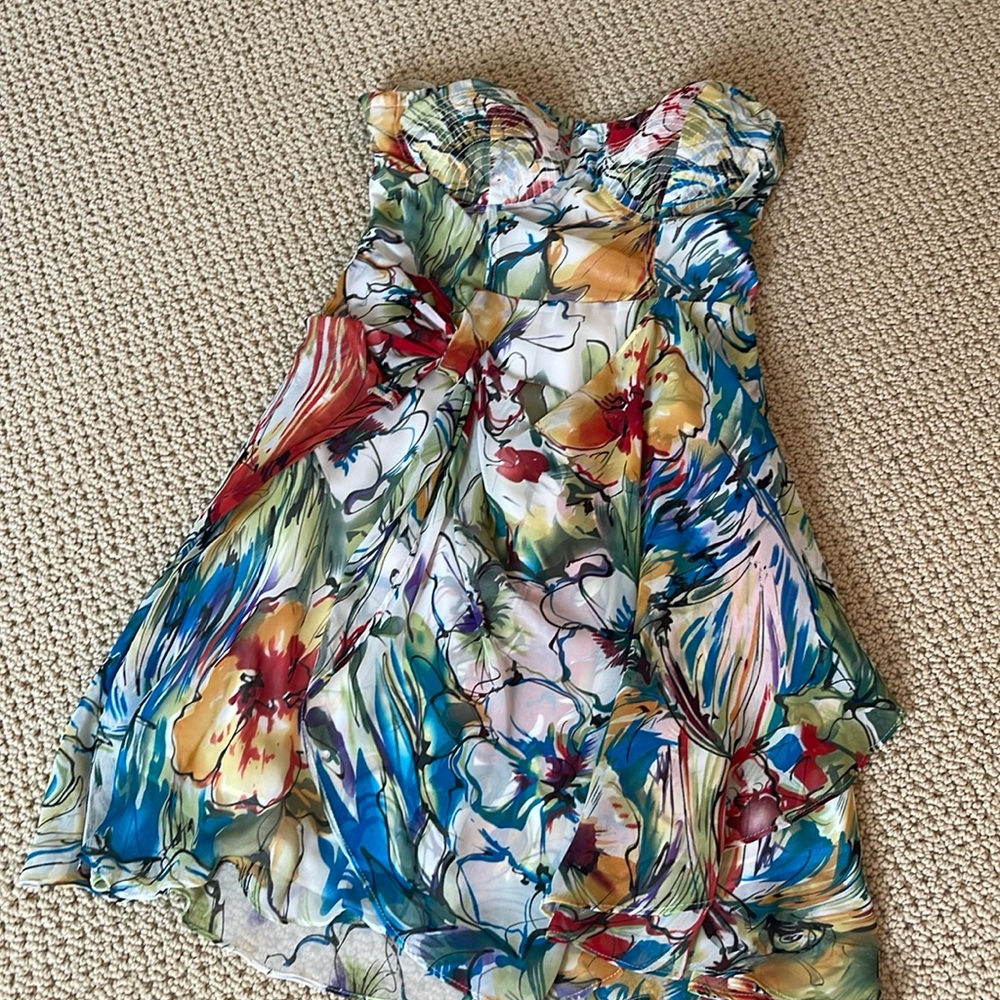Colorful strapless dress